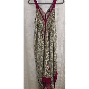 Roamans Maxi‎ Dress Women Size 18 Tropical Floral Henky Lagenlook Boho Beautiful